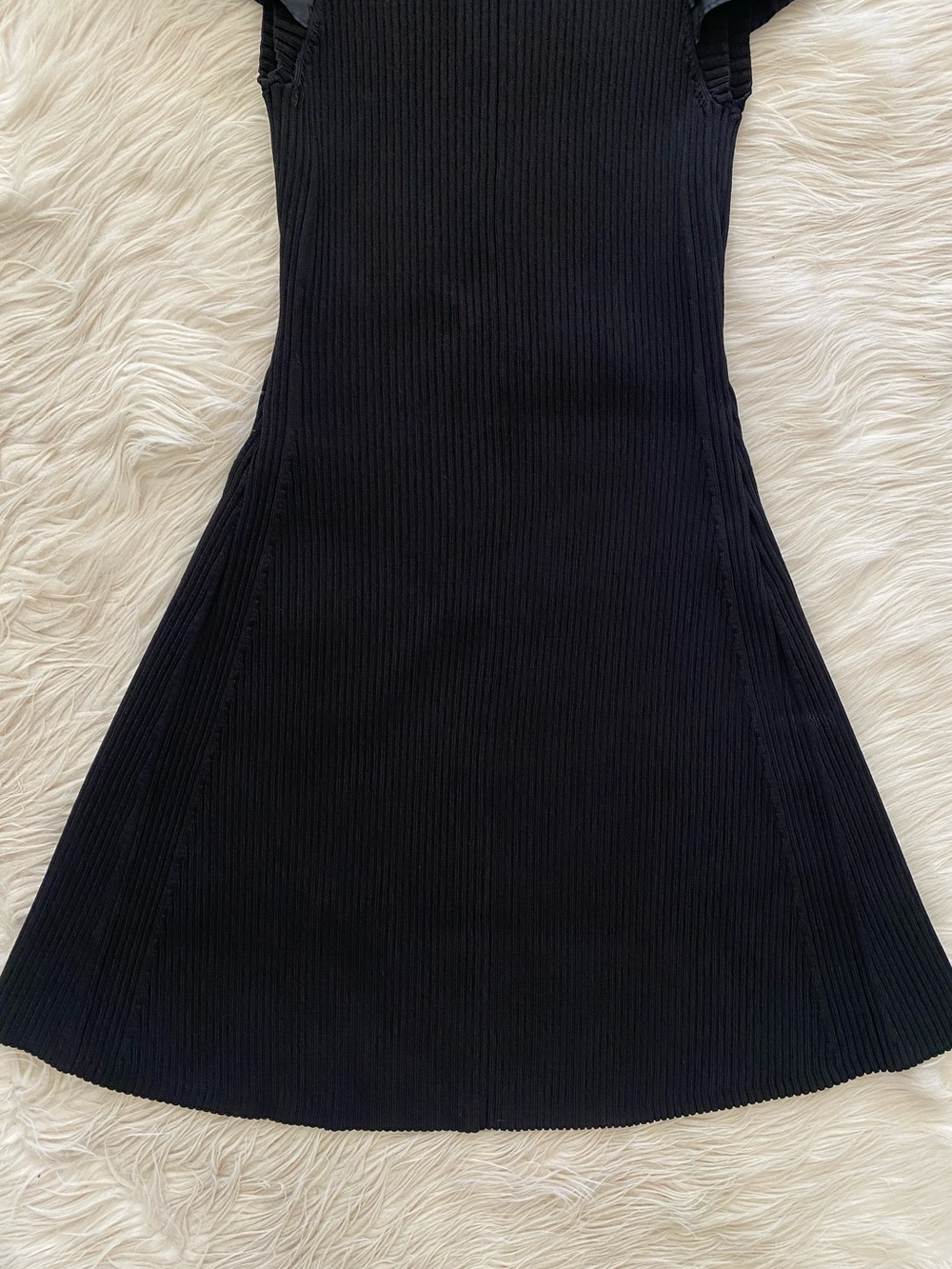 Aje Questa Puff Sleeve Mini Dress Black Ribbed Knit Little Black Dress US 4 - Picture 10 of 16